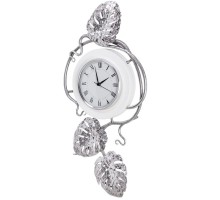 Часы настенные Monstera Deliciosa mini Айс Античное серебро
