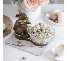 Фруктовница-конфетница Кролик Банни Бронза с чашей Аврора