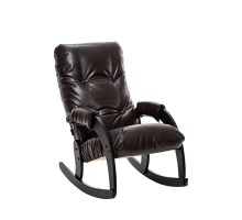 Кресло-качалка Модель 67 Венге текстура, к/з Varana DK-BROWN