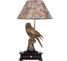 Настольная лампа с бюро Соколиная охота с абажуром №38 Голдбраун