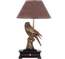 Настольная лампа с бюро Соколиная охота с абажуром №38 Кофе-2