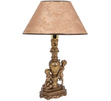 Настольная лампа Путти Бронза с абажуром Каледония Мокко