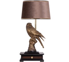 Настольная лампа с бюро Соколиная охота с абажуром Тюссо Кофе