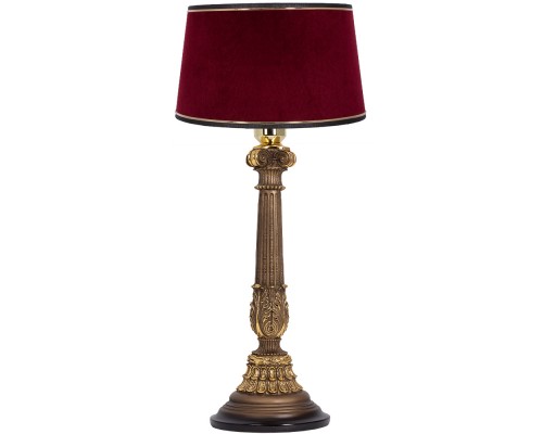 купить Настольная лампа Испанская Колонна Бронза с абажуром Тюссо Конфети Рубивайн
