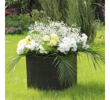Маленький пластиковый ящик для цветов planter teak s roto коричневый
