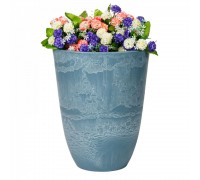 Высокий горшок для цветов голубой камень 29x36 greenship