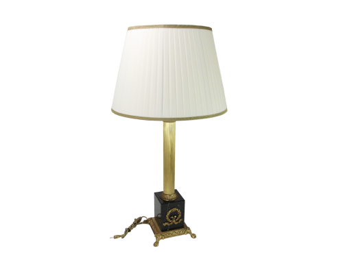 заказать Лампа настольная интерьерная на бронзовом основании с тканевым абажуром OB-213-AG