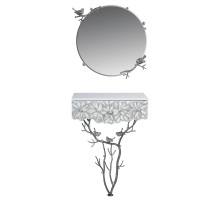 Консоль и зеркало терра серебро