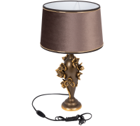 Настольная лампа орхидея лира бронза тюссо кофе