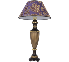Настольная лампа ваза ребристая бронза маргарита фиолет