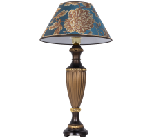 Настольная лампа ваза ребристая бронза маргарита голубая лагуна