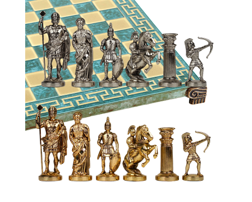 купить Шахматы с фигурами из бронзы Античные войны MP-S-15-28-MTIR