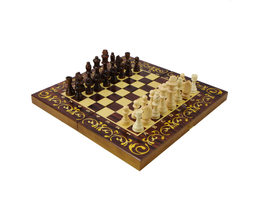 доставка Набор игр шахматы нарды, шашки с доской махагон sa-sh-115