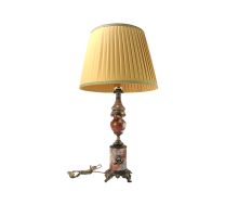 Лампа настольная интерьерная на бронзовом основании с тканевым абажуром OB-240-BR-M