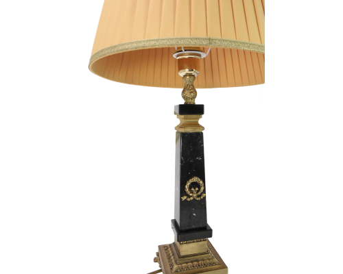 приобрести Лампа настольная интерьерная на бронзовом основании с тканевым абажуром OB-287-AG-M