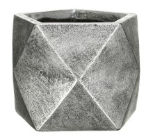 Dsquare25-slv кашпо геометри ромб, файберстоун, серебро, w25 l25 h20 cm