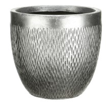 Meshr26-slv кашпо лотус круглое, файберстоун, серебро, d26.5 h24.5 cm