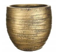 Rowr27-gld кашпо роу круглое, файберстоун, золото, d27 h25.5 cm