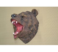 Декоративная голова на стену медведь с оскалом (ин-6) 30х36х41см