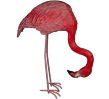 Садовые фигуры Фламинго наклонившийся на железных ногах
