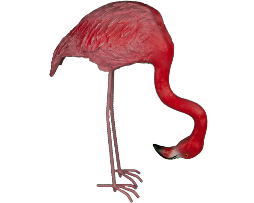 купить Садовые фигуры Фламинго наклонившийся на железных ногах