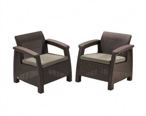 купить Набор кресел corfu duo set (2 кресла в комплекте) коричневый