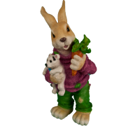 Садовые фигуры Кролик с игрушкой и морковкой