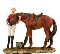 Статуэтка лошадь с девочкой мал