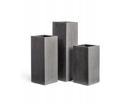 получить Кашпо treez effectory - серия beton высокий куб - темно-серый бетон 60 см