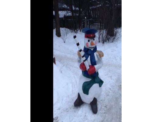 купить Декоративная фигура снеговик инспектор дпс малый 60х130см