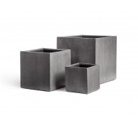 Кашпо treez effectory - серия beton куб - темно-серый бетон 20 см