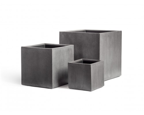 купить Кашпо treez effectory - серия beton куб - темно-серый бетон 40 см