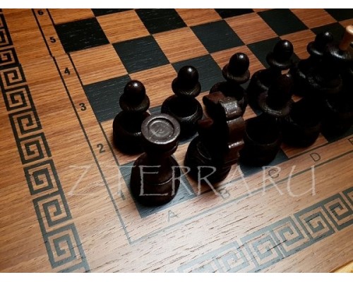 купить Шахматы, шашки, нарды паритет (3 в 1) средние, шпон темный