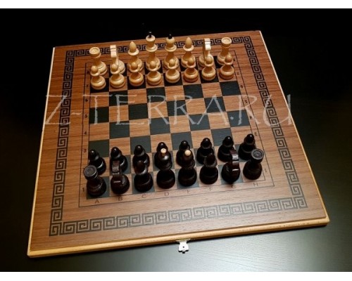 купить Шахматы, шашки, нарды паритет (3 в 1) средние, шпон темный