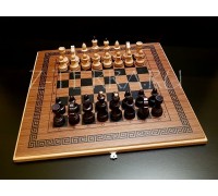 Шахматы, шашки, нарды паритет (3 в 1) средние, шпон темный