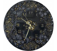 Часы Цветочный Букет черные с серебром