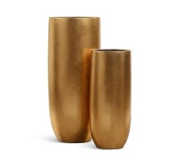 Кашпо treez effectory - серия metal-высокий округлый конус-сусальное золото 95см