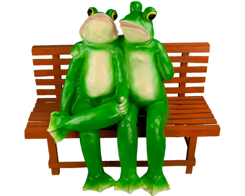 купить Садовые фигуры Лягушки на скамейке