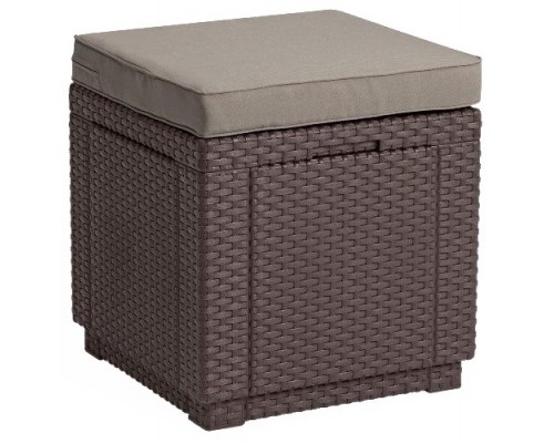 купить Пуфик куб с подушкой (cube with cushion) коричневый