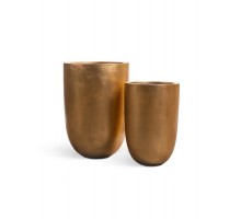 Кашпо treez effectory - серия metall высокий конус-чаша - сусальное золото 55 см