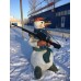 доставка Декоративная фигура снеговик с пулеметом 60х130см