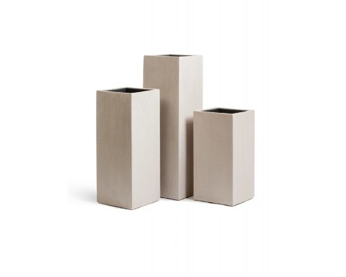заказать Кашпо treez effectory - серия beton высокий куб - белый песок 60 см
