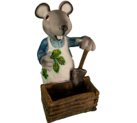 Садовое кашпо Мышь с корытом