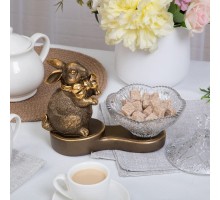 Конфетница-сахарница Кролик Банни Бронза с чашей Aramis