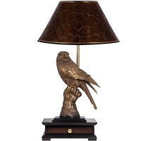 Настольная лампа с бюро Соколиная охота с абажуром №38 Глоси диназор Золото