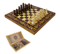 Набор игр шахматы нарды, шашки с доской махагон sa-sh-115