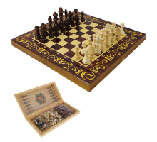 Набор игр шахматы нарды, шашки с доской махагон sa-sh-115