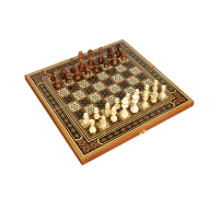 Подарочный набор игр шахматы, нарды, шашки с доской  восточная мозаика SA-SH-038