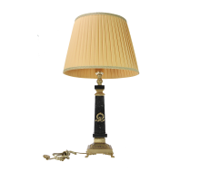 Лампа настольная интерьерная на бронзовом основании с тканевым абажуром OB-287-AG-M