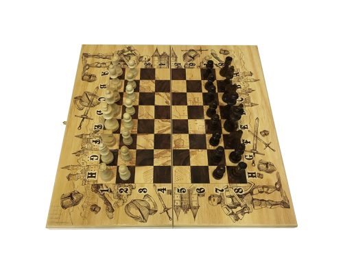 приобрести Набор игр шахматы нарды, шашки с доской рыцари sa-sh-022